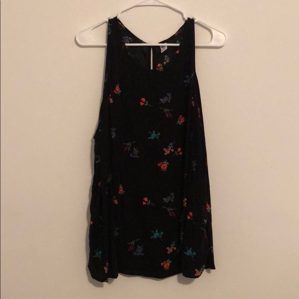 Black Floral Tank